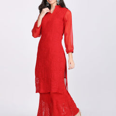 MULTI COLOR GEORGETTE KURTI WITH STOLE