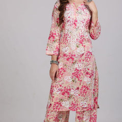 HAND EMBROIDED MAL MAL PRINTED CO-ORD SET