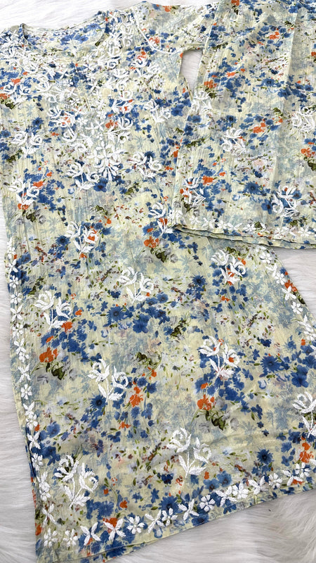 HAND EMBROIDED MAL MAL PRINTED CO-ORD SET