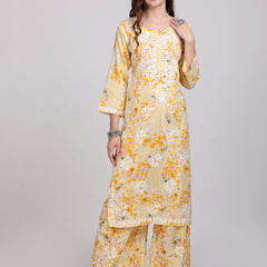 HAND EMBROIDED MAL MAL PRINTED CO-ORD SET