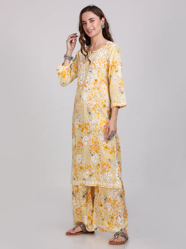 HAND EMBROIDED MAL MAL PRINTED CO-ORD SET