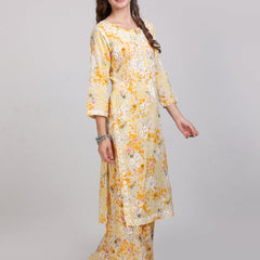 HAND EMBROIDED MAL MAL PRINTED CO-ORD SET
