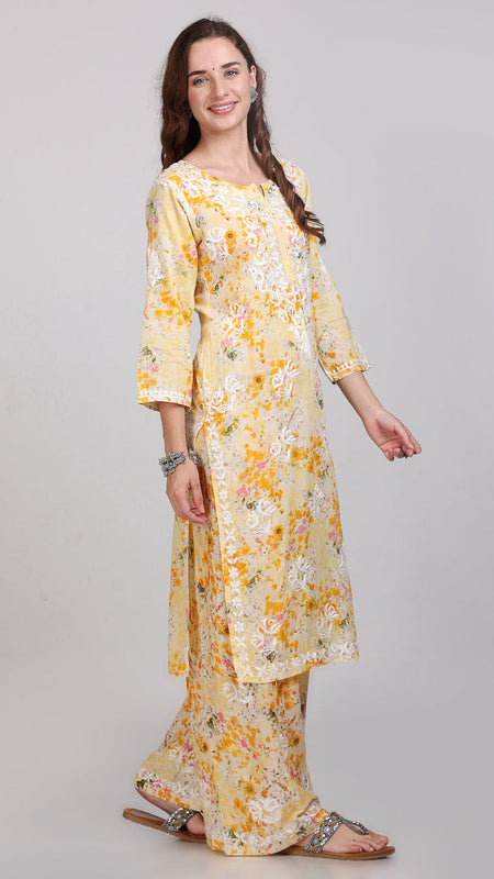 HAND EMBROIDED MAL MAL PRINTED CO-ORD SET