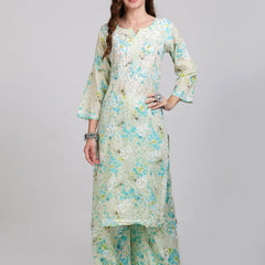 HAND EMBROIDED MAL MAL PRINTED CO-ORD SET