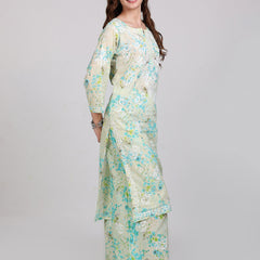 HAND EMBROIDED MAL MAL PRINTED CO-ORD SET
