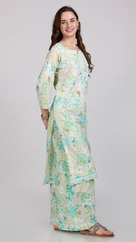 HAND EMBROIDED MAL MAL PRINTED CO-ORD SET