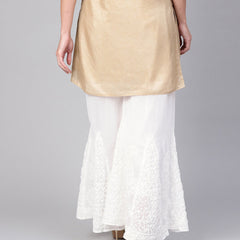 Chikankari Flared Free Size Chiffon Sharara With Lining Attached Inside