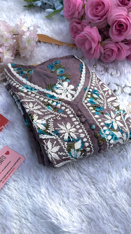 FLOWERPRINT AFGANI GOWN SET WITH FREE GIFT ๐  INSIDE