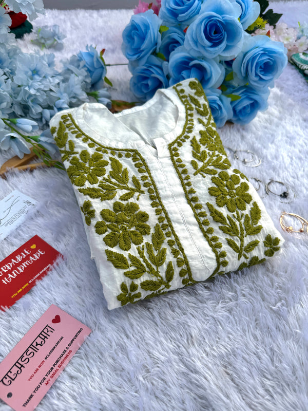 CHANDERI CO-ORD SET WITH COLOUR THREAD WITH FREE GIFT 💝 INSIDE