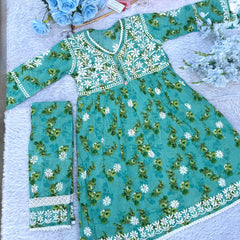 FLOWERPRINT AFGANI GOWN SET WITH FREE GIFT ๐  INSIDE
