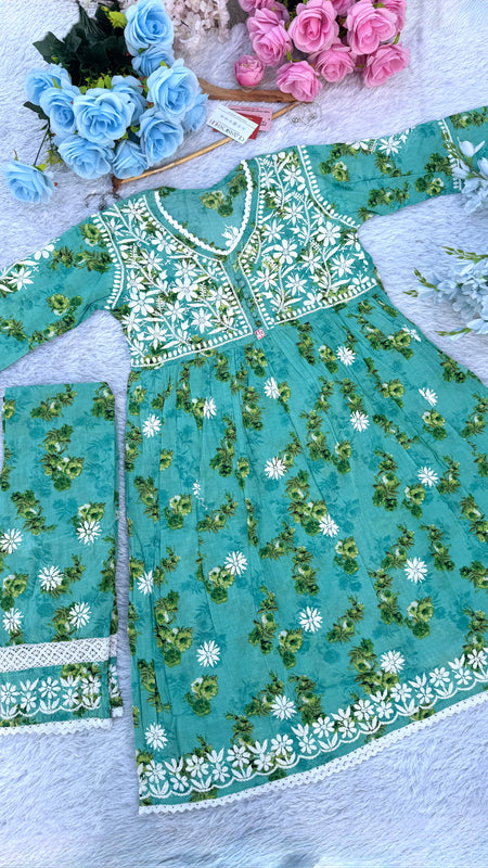 FLOWERPRINT AFGANI GOWN SET WITH FREE GIFT ๐  INSIDE