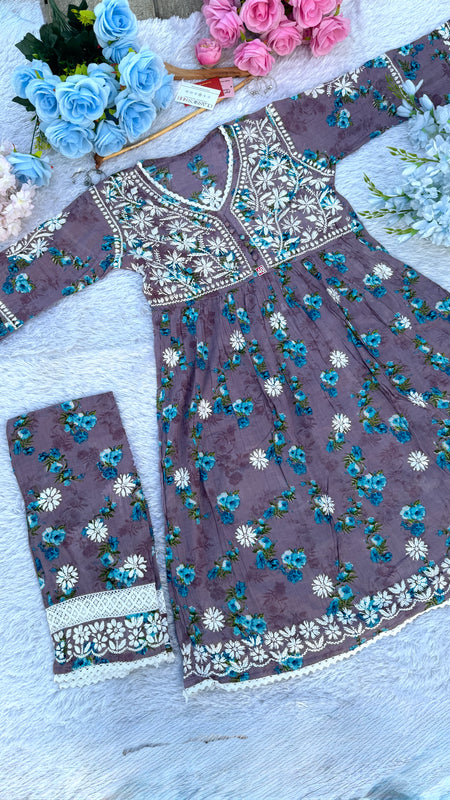 FLOWERPRINT AFGANI GOWN SET WITH FREE GIFT ๐  INSIDE