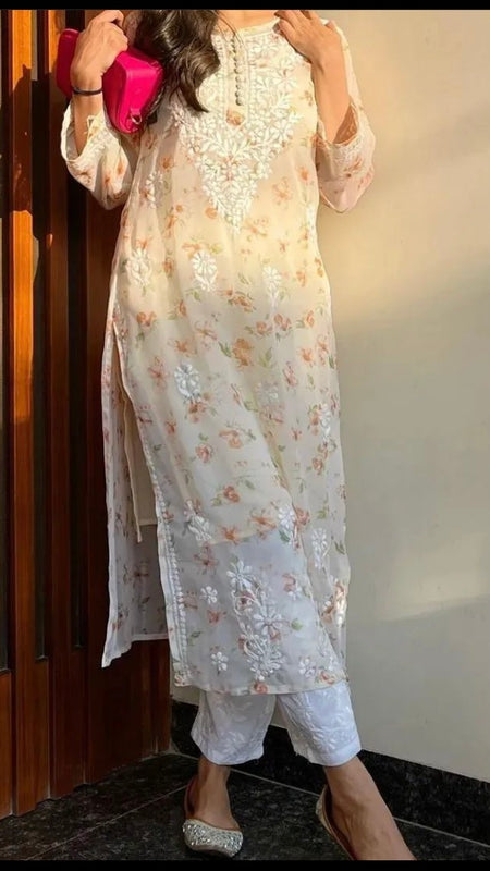 GEORGETTE PRINTED KURTI WITH INNER