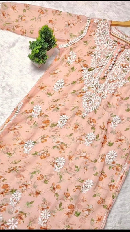 GEORGETTE PRINTED KURTI WITH INNER