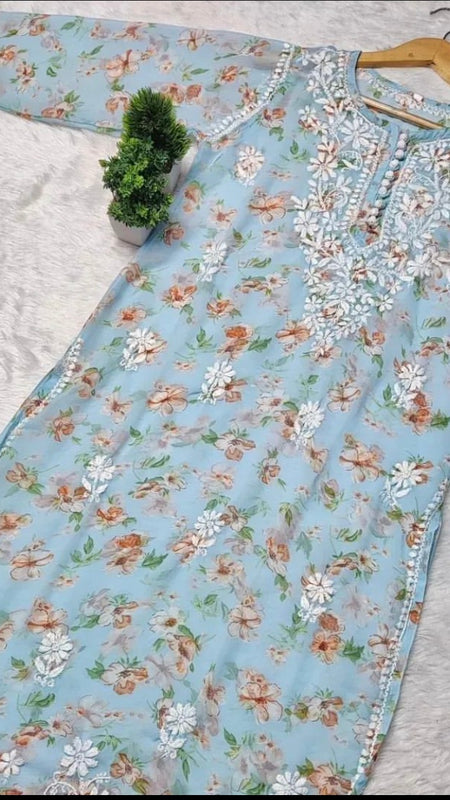 GEORGETTE PRINTED KURTI WITH INNER