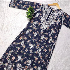 GEORGETTE PRINTED KURTI WITH INNER