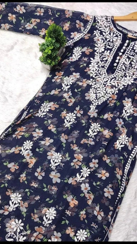 GEORGETTE PRINTED KURTI WITH INNER