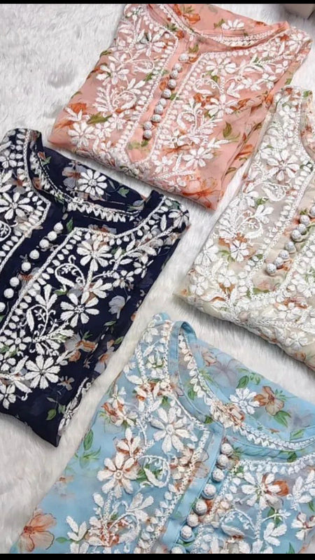 GEORGETTE PRINTED KURTI WITH INNER