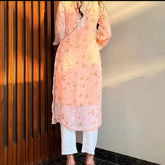 GEORGETTE PRINTED KURTI WITH INNER