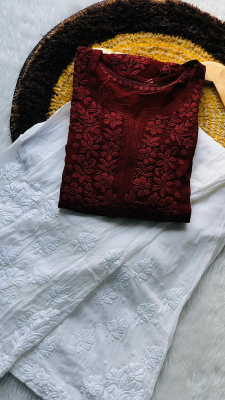 Viscose 3D kurti flowerwali