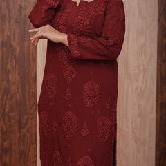 Viscose 3D kurti flowerwali