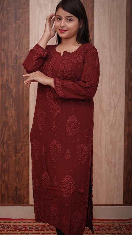 Viscose 3D kurti flowerwali
