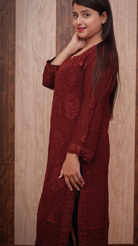 Viscose 3D kurti flowerwali