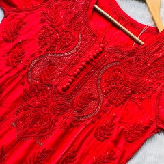 MUSLIN KURTI WITH HEAVY MUKESH WORK