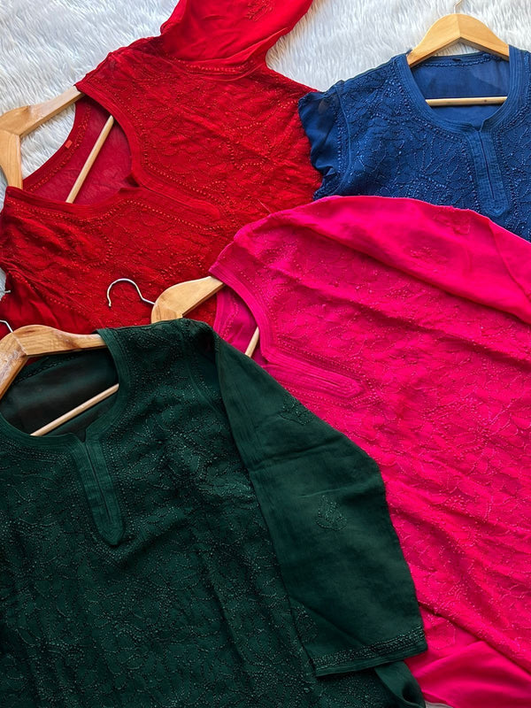 VISCOSE SHORT JAAL KURTI WITH FREE GIFT ๐ INSIDE