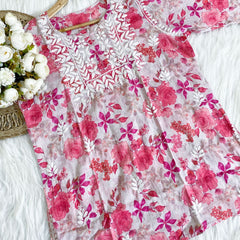 MAL SHORT PRINTED KURTI PANT WITH FREE GIFT 💝INSIDE