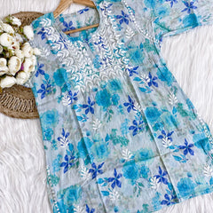 MAL SHORT PRINTED KURTI PANT WITH FREE GIFT 💝INSIDE