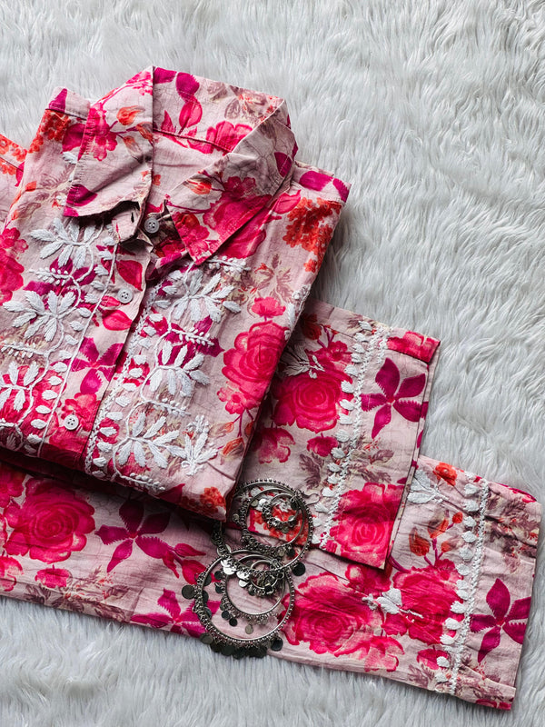AESTHETIC CHIKANKARI CO-ORD SET WITH FREE GIFT 💝INSIDE