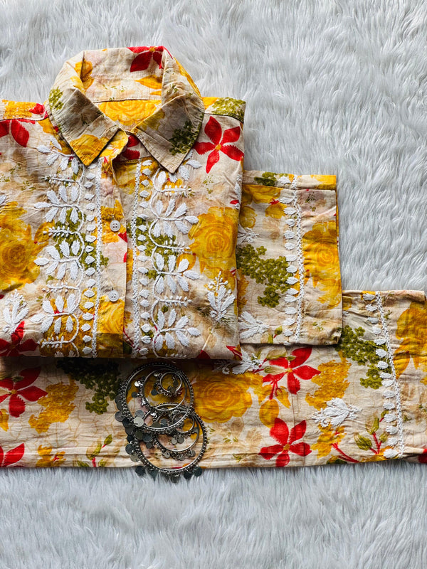 AESTHETIC CHIKANKARI CO-ORD SET WITH FREE GIFT 💝INSIDE
