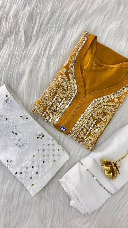 GALA BOOTI KURTI WITH SHARARA WITH DUPATTA