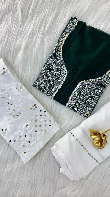 GALA BOOTI KURTI WITH SHARARA WITH DUPATTA