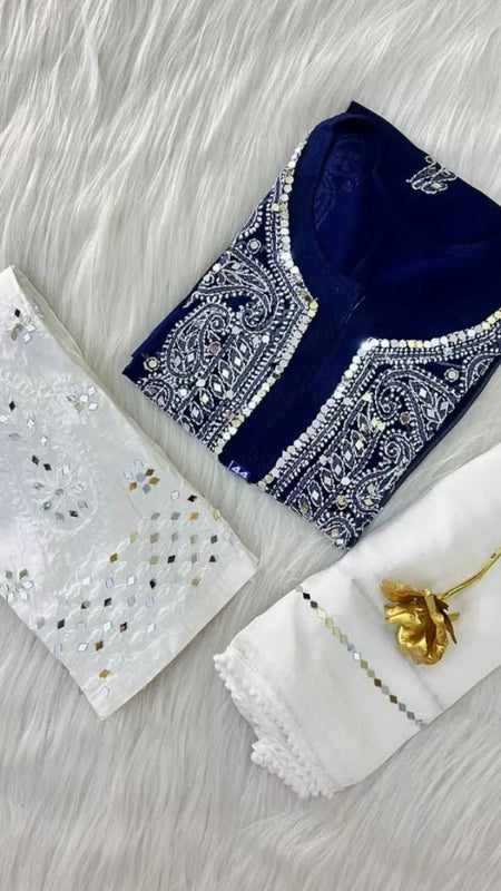 GALA BOOTI KURTI WITH SHARARA WITH DUPATTA