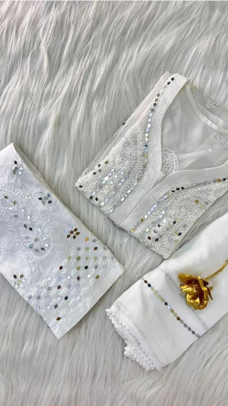 GALA BOOTI KURTI WITH SHARARA WITH DUPATTA