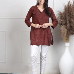 NAAZI SHORT COTTON HANDWORK KURTI