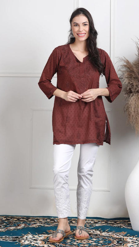 NAAZI SHORT COTTON HANDWORK KURTI