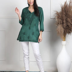 NAAZI SHORT COTTON HANDWORK KURTI