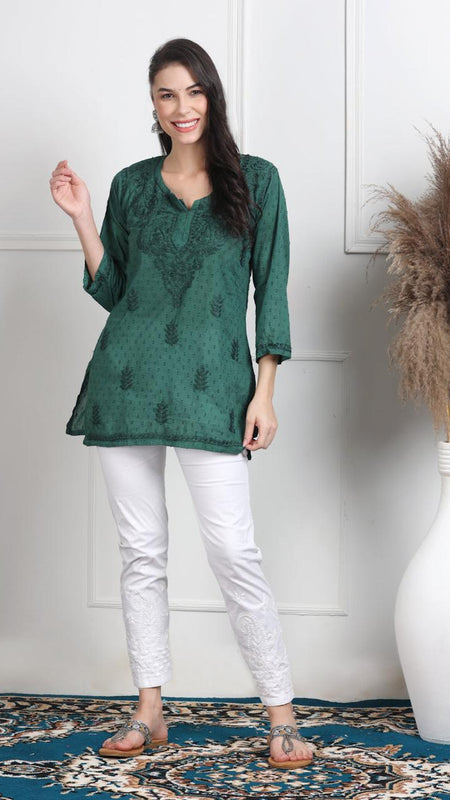 NAAZI SHORT COTTON HANDWORK KURTI