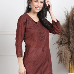 NAAZI SHORT COTTON HANDWORK KURTI