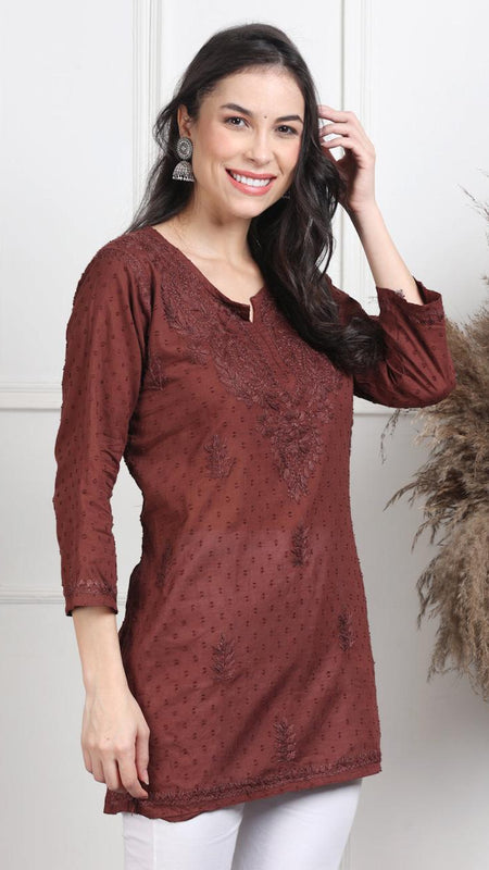NAAZI SHORT COTTON HANDWORK KURTI