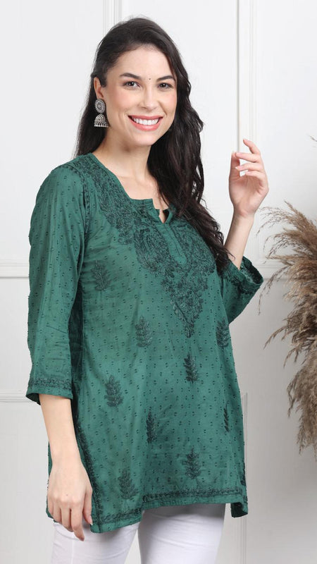 NAAZI SHORT COTTON HANDWORK KURTI