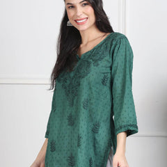 NAAZI SHORT COTTON HANDWORK KURTI