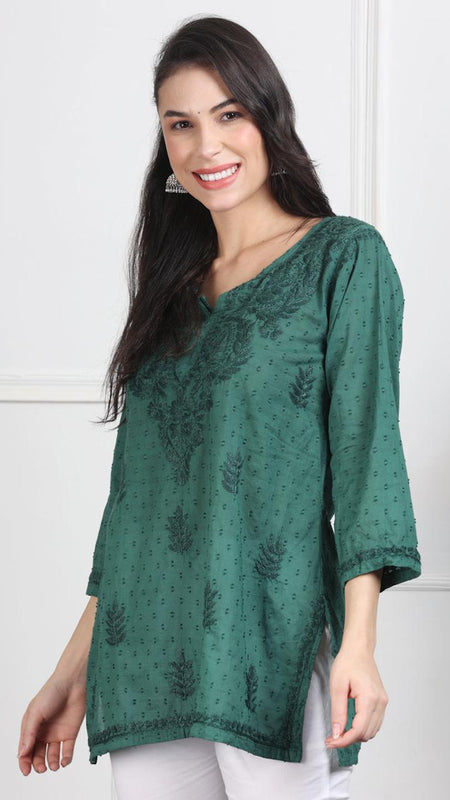 NAAZI SHORT COTTON HANDWORK KURTI