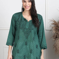 NAAZI SHORT COTTON HANDWORK KURTI