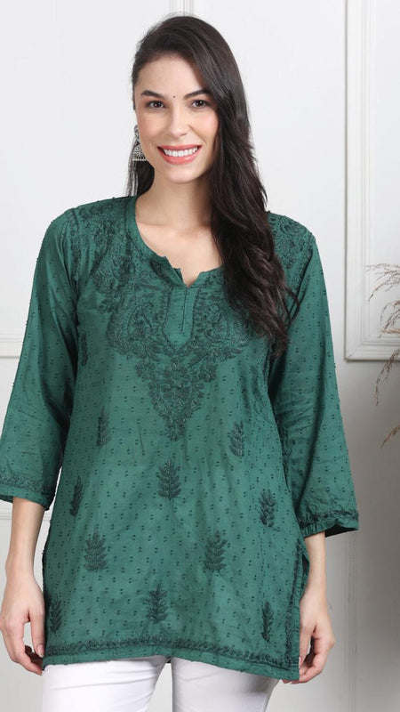 NAAZI SHORT COTTON HANDWORK KURTI