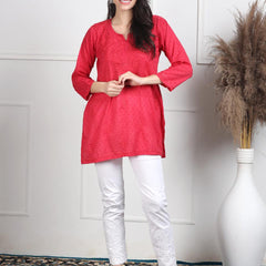 NAAZI SHORT COTTON HANDWORK KURTI