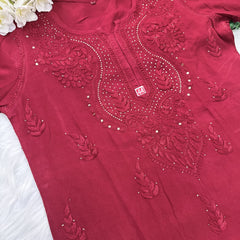 RAYON HEAVY KURTI WITH MUKAiSH WORK